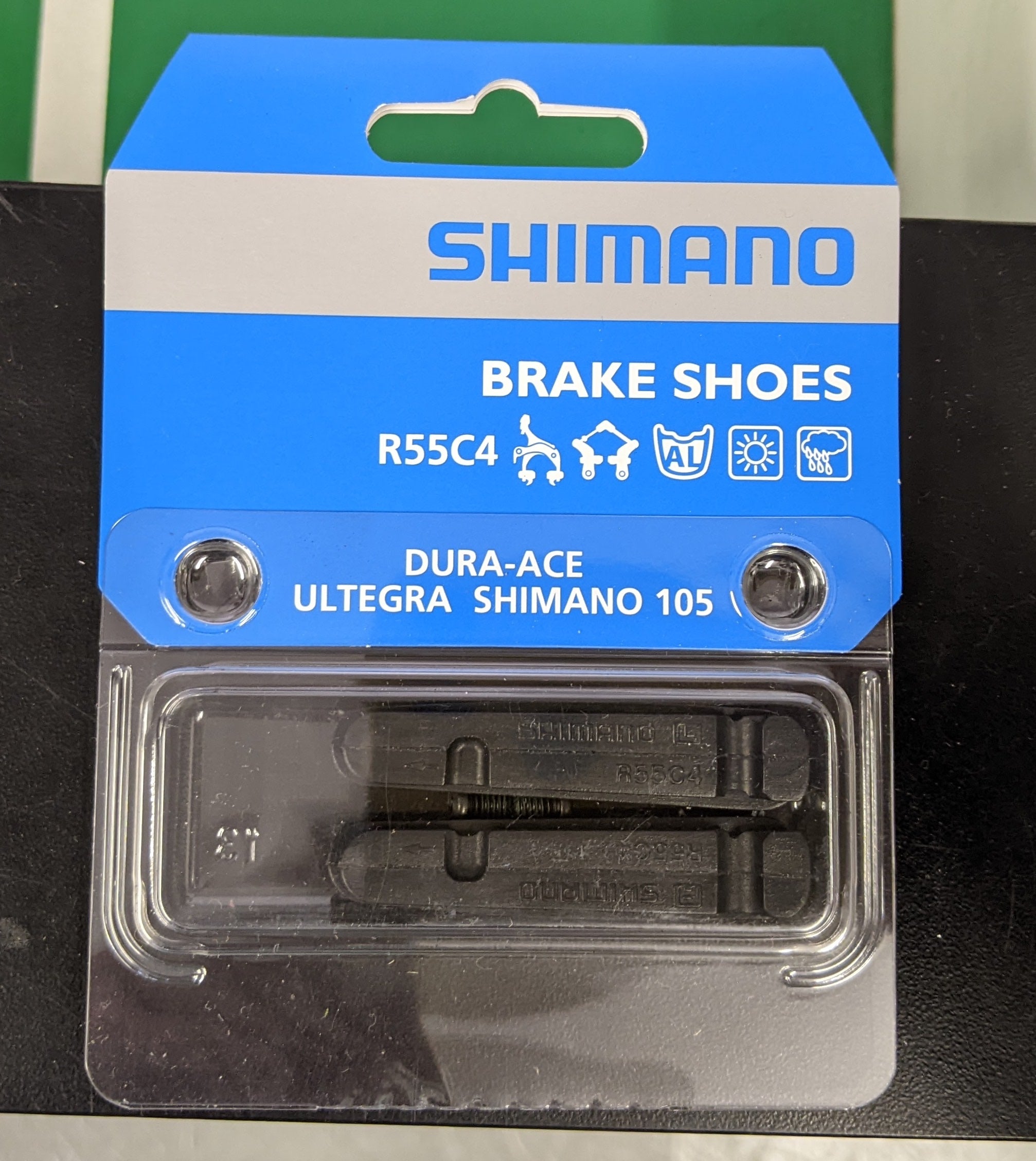 Shimano R55C4-A Brake Pad Inserts For Carbon Rims, 1mm Thinner, 1 Pair | UK Shimano R55C4-A Brake Pad Inserts For Carbon Rims, 1mm Thinner, 1 Pair | UK
