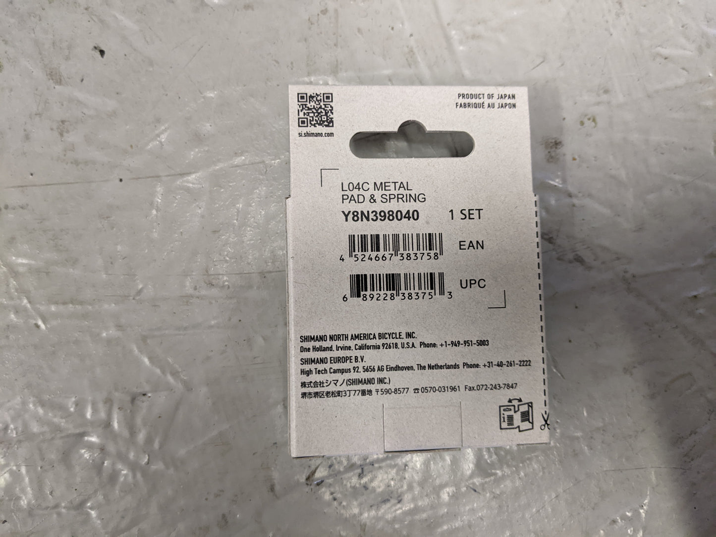 Shimano L04C Metal Pad & Spring (Disc Brake Pads)