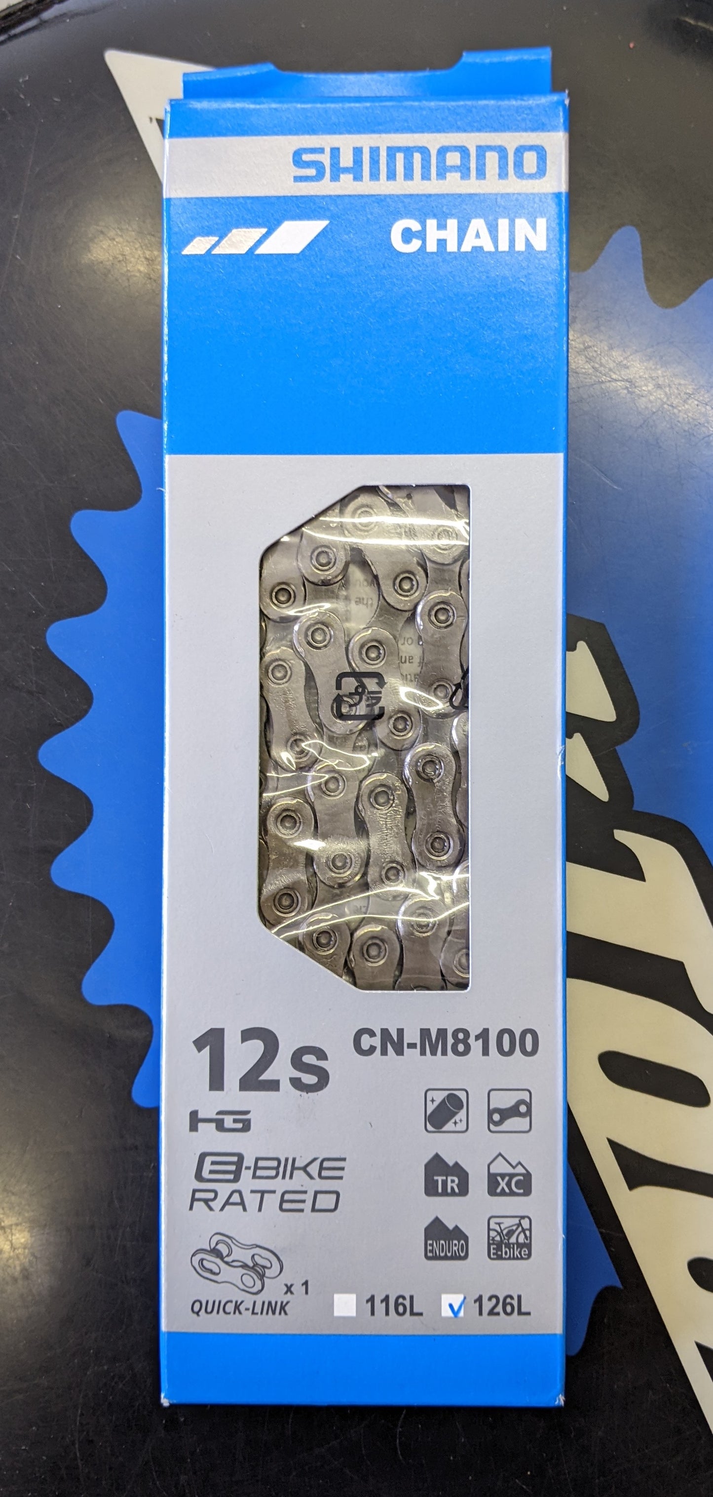 Shimano 12-speed Bicycle Chain, CN-M8100, DEORE XT, 126LINKS FOR HG 12-S