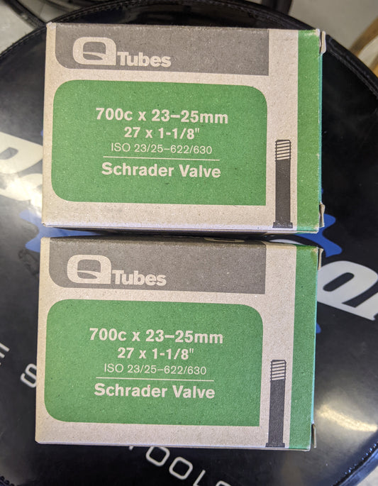 Q-Tubes 700c x 23-25mm Schrader Valve Tube 110g (27" x 1-1/8")