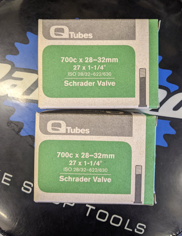 Q-Tubes 700c x 28-32mm Schrader Valve Tube 128g (27 x 1-1/4